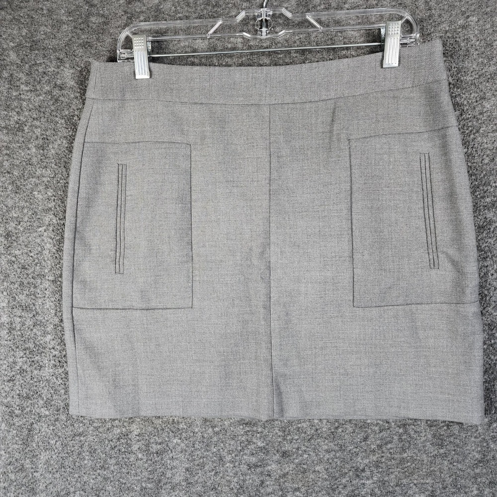 Loft Skirt Women 8 Mini Gray Patch Pocket Stretch EUC